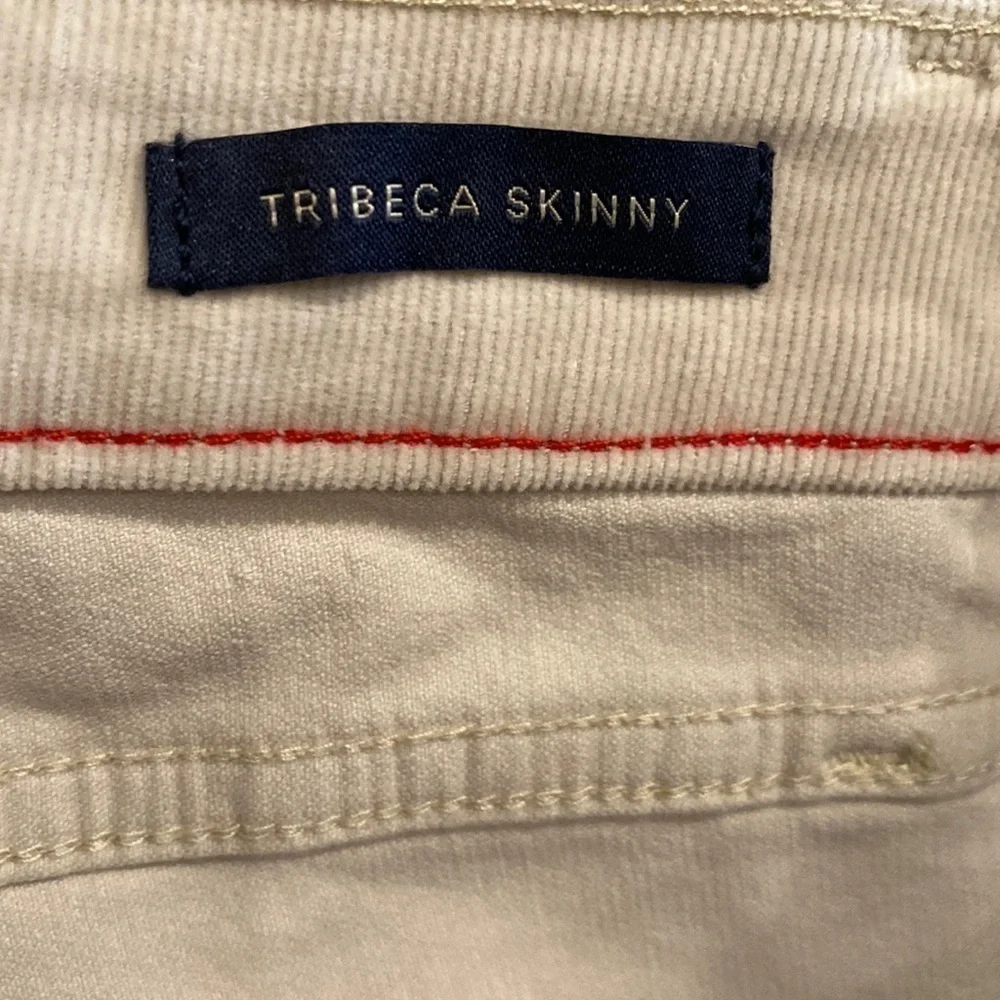 Tommy Hilfiger High Rise Tribeca Skinny Corduroy Pants Color: Cream Size 6